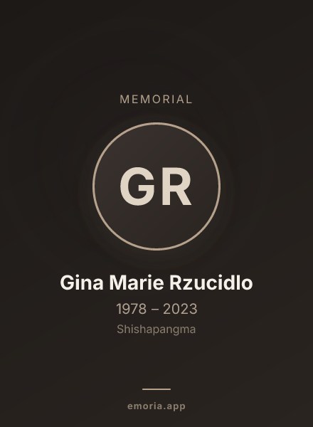 Memorial portrait of Gina Marie Rzucidlo