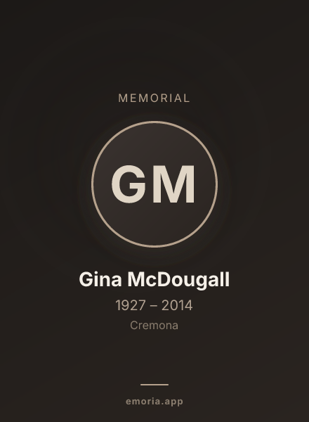 Memorial portrait of Gina McDougall