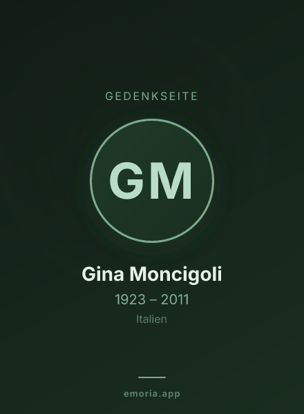 Gedenkportrait von Gina Moncigoli