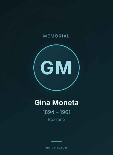Memorial portrait of Gina Moneta