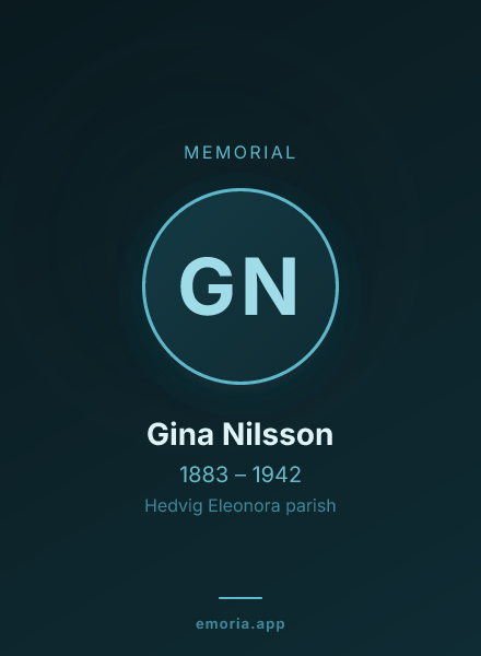 Memorial portrait of Gina Nilsson