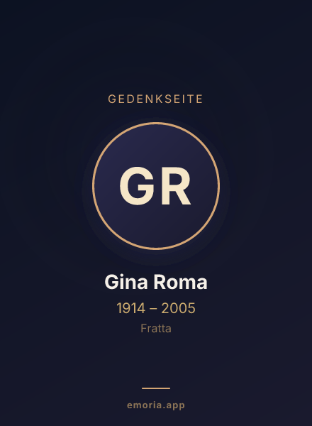 Gedenkportrait von Gina Roma