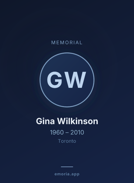 Memorial portrait of Gina Wilkinson