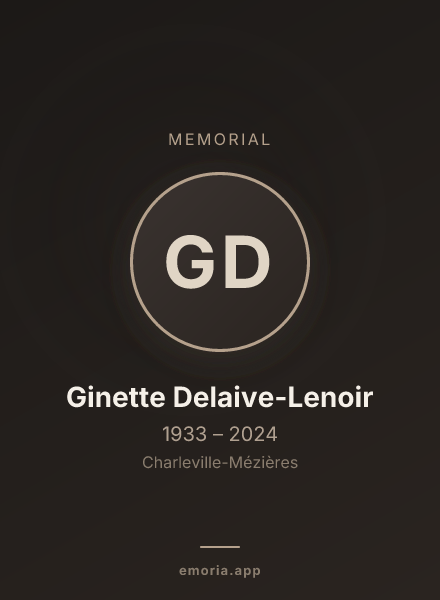 Memorial portrait of Ginette Delaive-Lenoir
