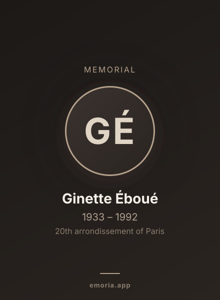 Memorial portrait of Ginette Éboué