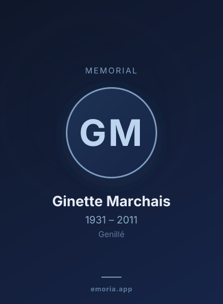 Memorial portrait of Ginette Marchais