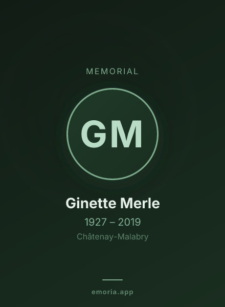 Memorial portrait of Ginette Merle