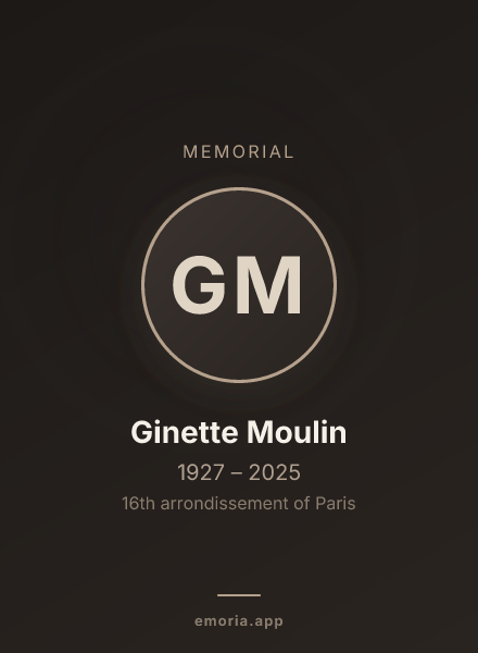 Memorial portrait of Ginette Moulin