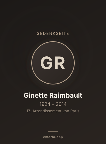Gedenkportrait von Ginette Raimbault