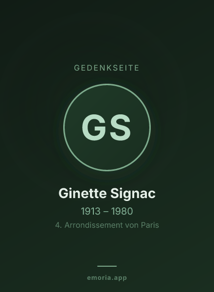 Gedenkportrait von Ginette Signac