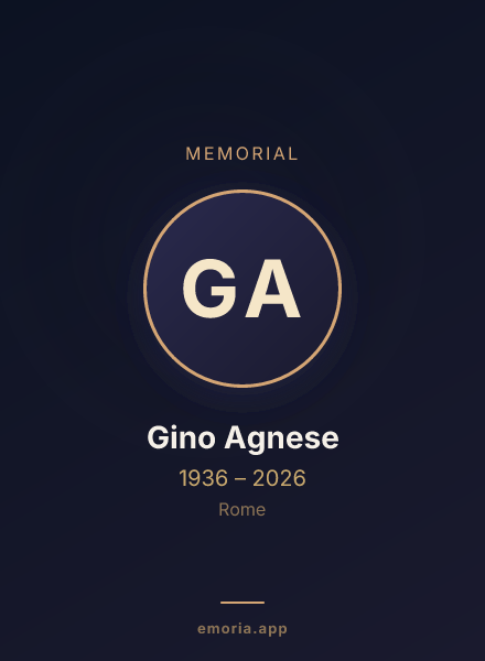 Memorial portrait of Gino Agnese