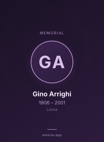 Memorial portrait of Gino Arrighi