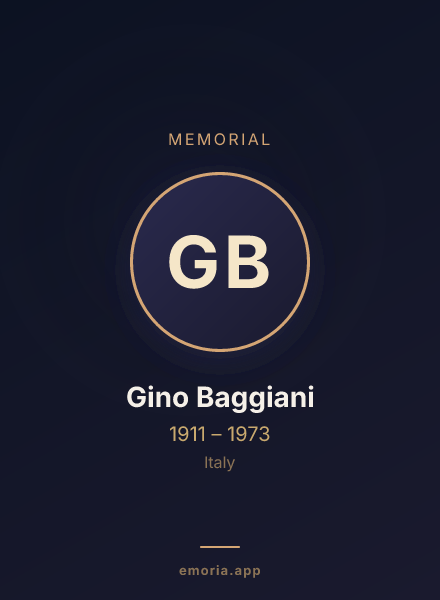 Memorial portrait of Gino Baggiani