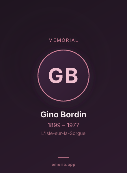 Memorial portrait of Gino Bordin