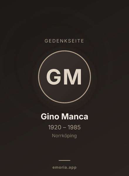 Gedenkportrait von Gino Manca
