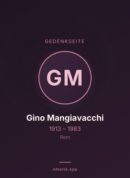 Gedenkportrait von Gino Mangiavacchi