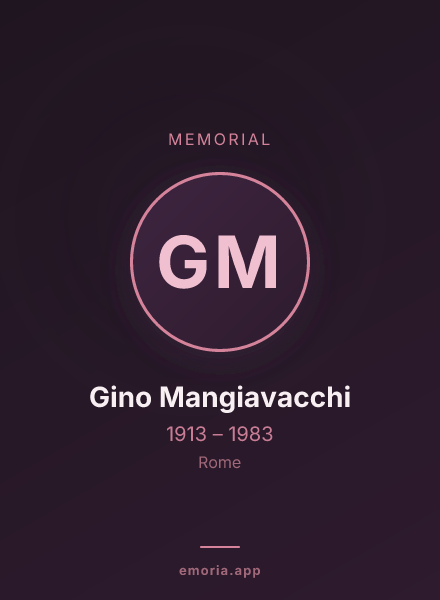 Memorial portrait of Gino Mangiavacchi