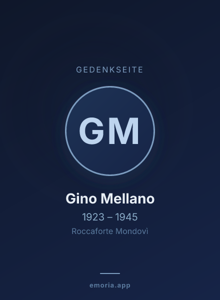Gedenkportrait von Gino Mellano
