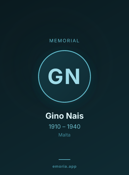 Memorial portrait of Gino Nais