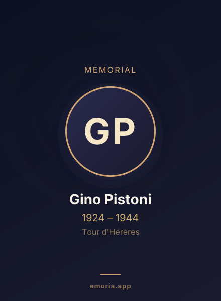 Memorial portrait of Gino Pistoni