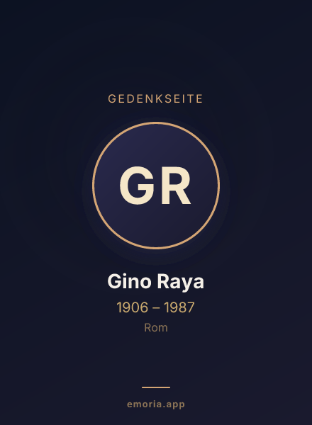 Gedenkportrait von Gino Raya