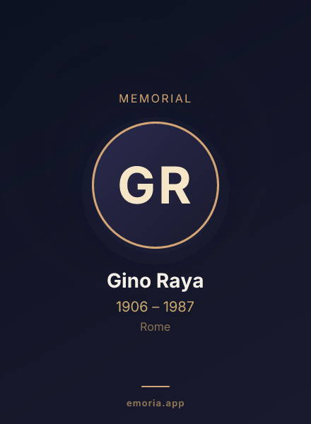 Memorial portrait of Gino Raya