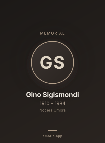 Memorial portrait of Gino Sigismondi