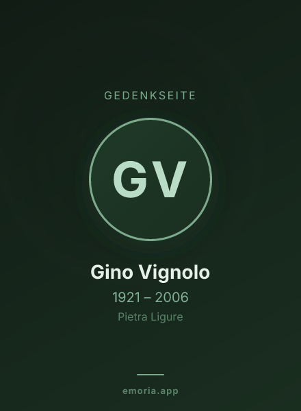 Gedenkportrait von Gino Vignolo
