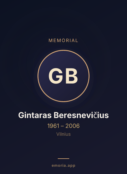 Memorial portrait of Gintaras Beresnevičius