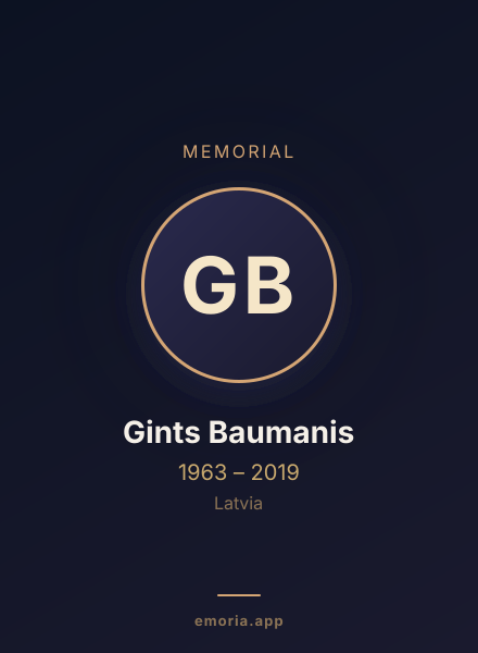 Memorial portrait of Gints Baumanis