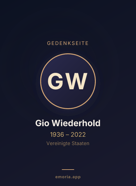 Gedenkportrait von Gio Wiederhold