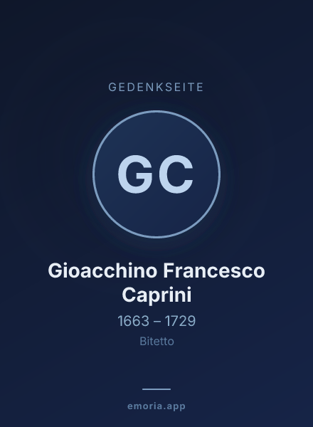 Gedenkportrait von Gioacchino Francesco Caprini