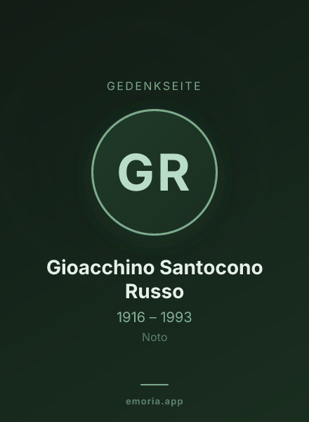 Gedenkportrait von Gioacchino Santocono Russo