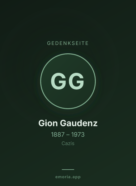 Gedenkportrait von Gion Gaudenz