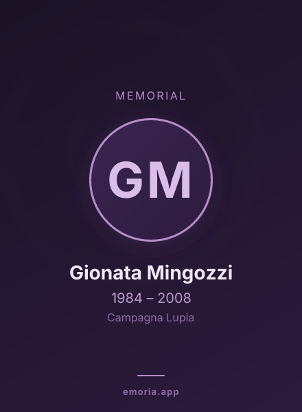 Memorial portrait of Gionata Mingozzi