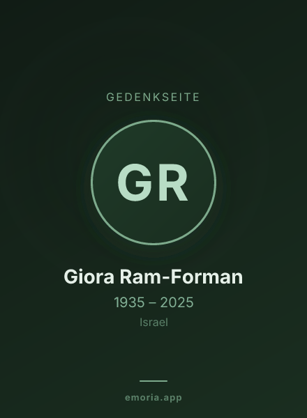 Gedenkportrait von Giora Ram-Forman