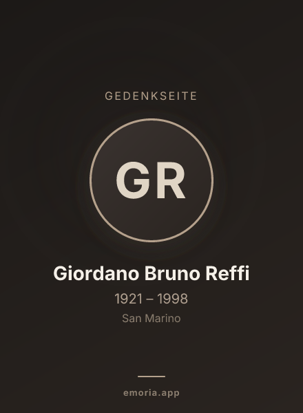 Gedenkportrait von Giordano Bruno Reffi
