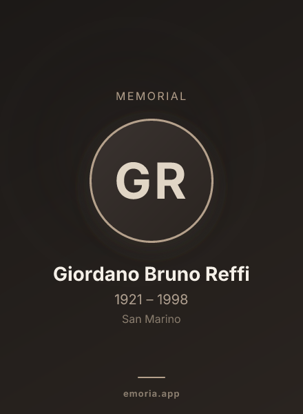 Memorial portrait of Giordano Bruno Reffi