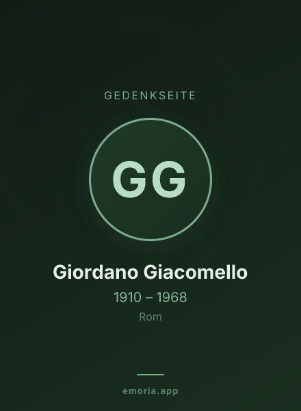 Gedenkportrait von Giordano Giacomello