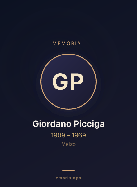 Memorial portrait of Giordano Picciga