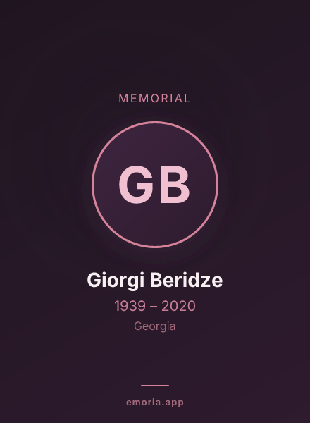 Memorial portrait of Giorgi Beridze