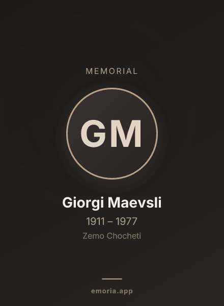 Memorial portrait of Giorgi Maevsli