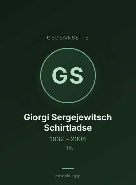 Gedenkportrait von Giorgi Sergejewitsch Schirtladse