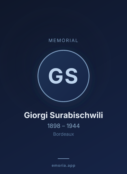 Memorial portrait of Giorgi Surabischwili