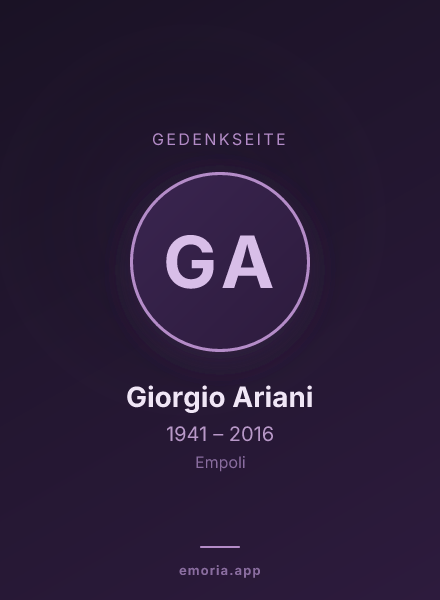 Gedenkportrait von Giorgio Ariani
