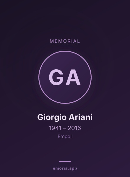 Memorial portrait of Giorgio Ariani