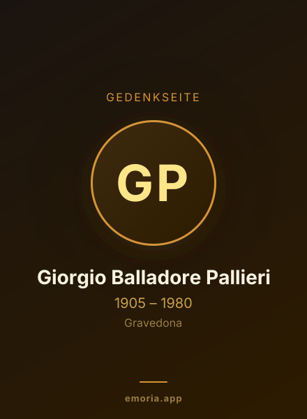 Gedenkportrait von Giorgio Balladore Pallieri
