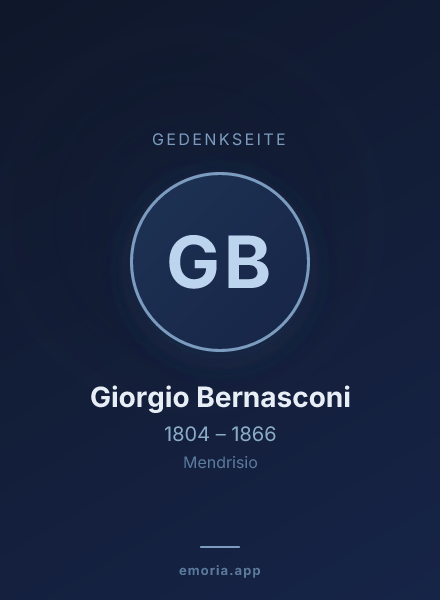 Gedenkportrait von Giorgio Bernasconi