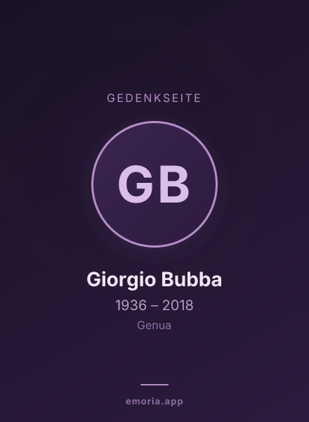 Gedenkportrait von Giorgio Bubba