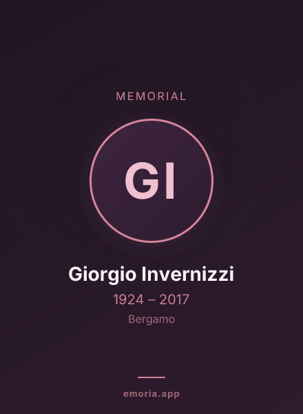 Memorial portrait of Giorgio Invernizzi